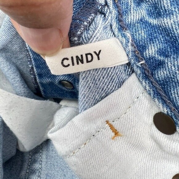 Revolve GRLFRND Cindy in Silly Love Songs Blue Distressed Shorts Womens Size 25 - Picture 9 of 10